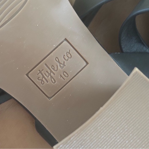 Style & Co Black Heeled Sandals with Ankle Strap - Picture 8 of 10